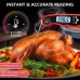 RIWUSI Meat Thermometer Digital, Instant Read Food Thermometer with Dual Probe, Backlight LCD Display, Calibration Function, Kitchen Accessories for Outdoor Cooking, Candy Making, BBQ Grill Essentials