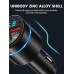 RIWUSI FM Transmitter for Car Bluetooth 5.3, Wireless FM Radio Car Adapter | [All-Metal] PD 30W & QC3.0 18W Fast Car Charger, Noise Cancelling Hands-Free Call, Blue Light - Black