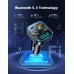 2025 Upgrade Bluetooth 5.3 Car Adapter【PD 36W+QC3.0 18W】, 2-in-1 FM Transmitter 【Dual Stronger Mics】& Fast Car Charger, Wireless Car Radio Adapter Hands-Free Car Kit, Siri Assistant Player